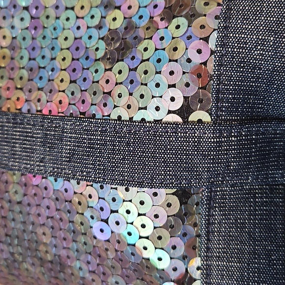 CHANEL Denim Iridescent Sequin Mini Bucket Bag - Picture 8 of 12